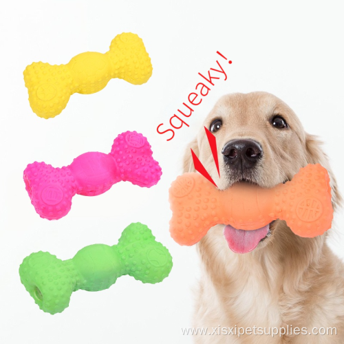 Bone Shape Dog Chew Toy Soft Squeaky Sound